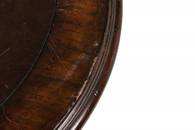 Regency Style Round Mahogany and Leather Center Table