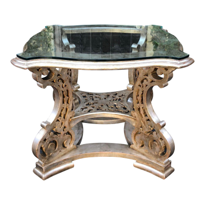 Regency Style Silver Silver Giltwood Designer Center Table