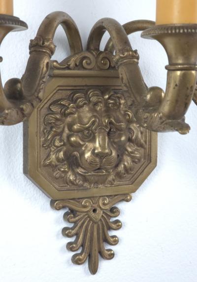 Regency Style Single Sconce with Lion Head England circa 1920
