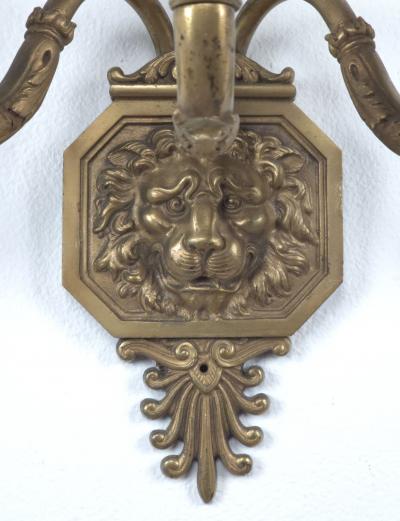 Regency Style Single Sconce with Lion Head England circa 1920