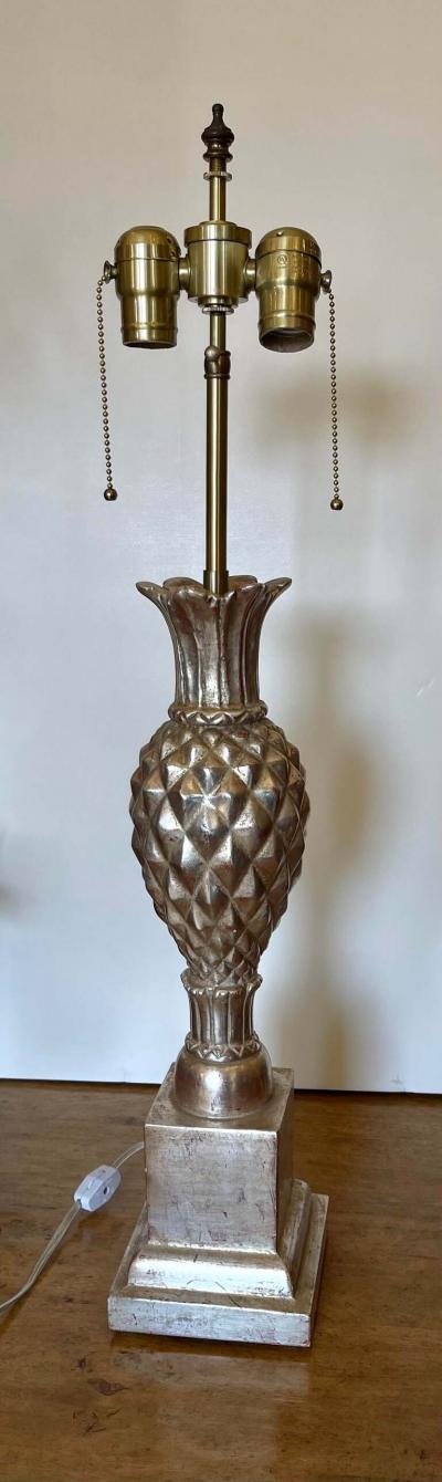 Regency Style Thomas Morgan Carved Pineapple Form Silver Giltwood Designer