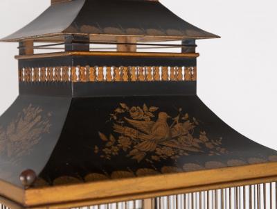 Regency Style Tole Birdcage on Stand USA 20th Century
