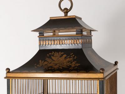 Regency Style Tole Birdcage on Stand USA 20th Century