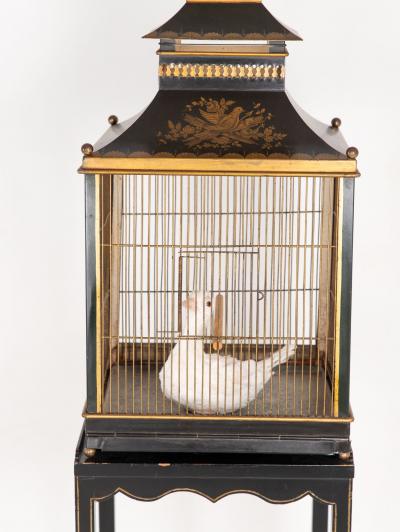 Regency Style Tole Birdcage on Stand USA 20th Century