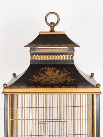 Regency Style Tole Birdcage on Stand USA 20th Century