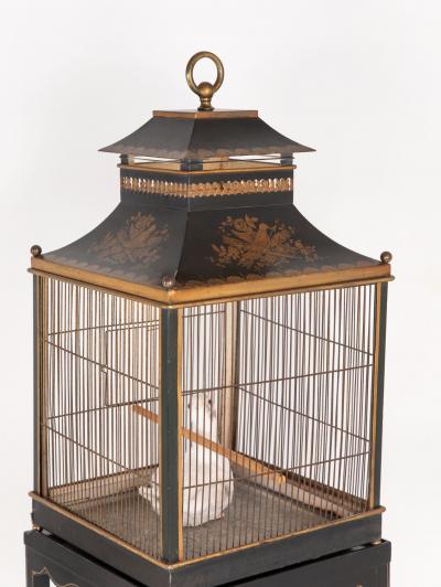 Regency Style Tole Birdcage on Stand USA 20th Century
