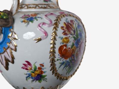 Regency Style Urn Table Lamps Porcelain Painted Wood France 20th c 