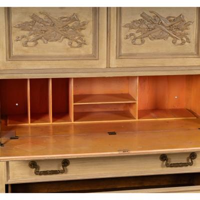 Regency Style White Painted Secretary Bookcase