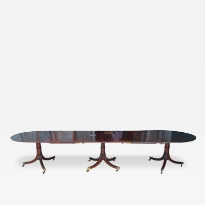 Regency Three Pedestal Mahogany Dining Table