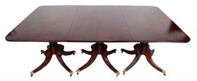 Regency Triple Pedestal Mahogany Tilting Dining Table