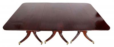 Regency Triple Pedestal Mahogany Tilting Dining Table