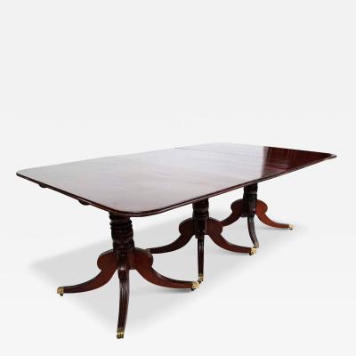 Regency Triple Pedestal Mahogany Tilting Dining Table