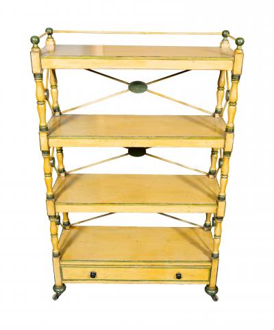 Regency Yellow Painted Etagere