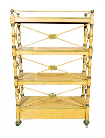 Regency Yellow Painted Etagere