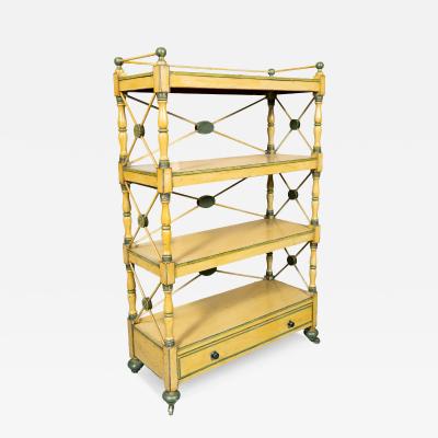Regency Yellow Painted Etagere