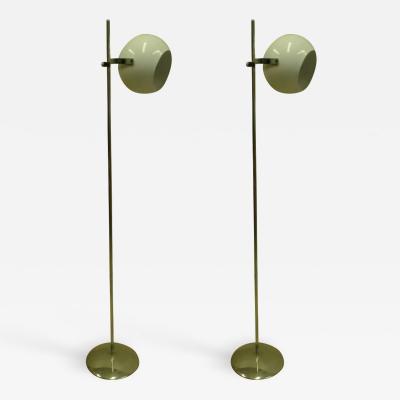 Reggiani Lampardi Pair Italian Mid Century Modern Space Age Articulating Floor Lamps by Reggiani