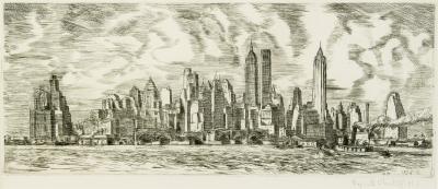 Reginald Marsh New York Skyline