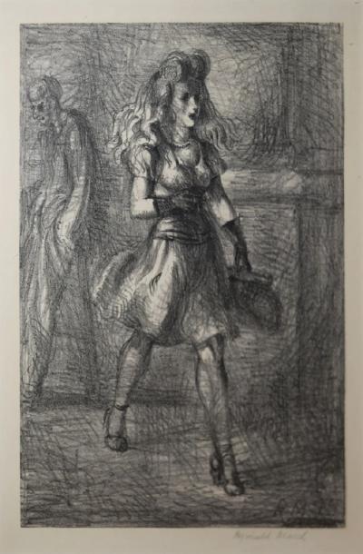 Reginald Marsh REGINALD MARSH 1898 1954 GIRL WALKING ELEVATED 