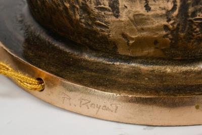Regis Royant Pair of Bronze Table Lamps by Regis Royant