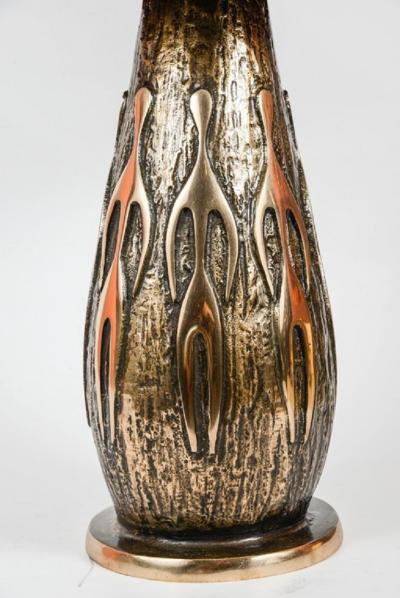 Regis Royant Pair of Bronze Table Lamps by Regis Royant