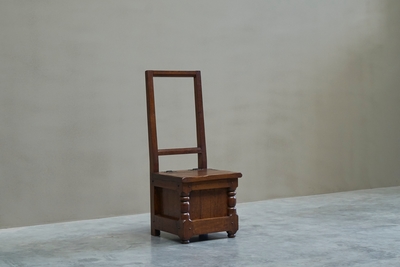 Remarkable Medieval Revival Accent Chair in Solid Oak Europe Mid 20th Century