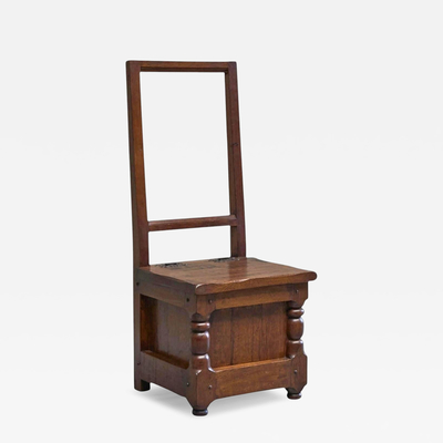 Remarkable Medieval Revival Accent Chair in Solid Oak Europe Mid 20th Century