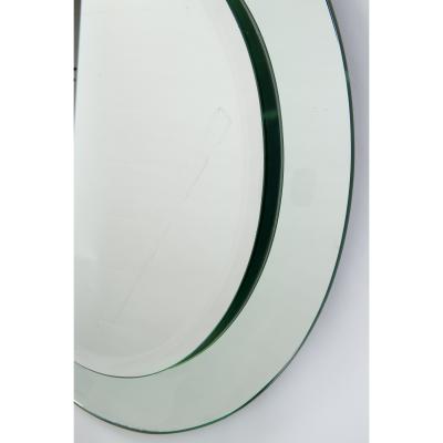 Remarkable Pair of Round Glass Mirrors Italy 1940s