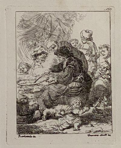 Rembrandt Etching 17 by Francesco Novelli Italy Circa 1770