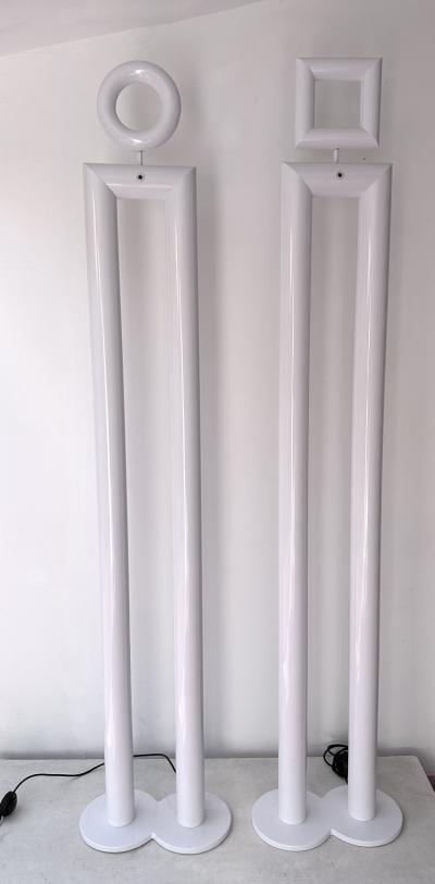 Remo Buti Pair of Metal Floor Lamps Boy and Girl by Remo Buti for Neofos Italy 1980s