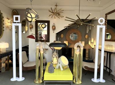 Remo Buti Pair of Metal Floor Lamps Boy and Girl by Remo Buti for Neofos Italy 1980s