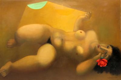 Remo Michael Farruggio Reclining Nude with Rose