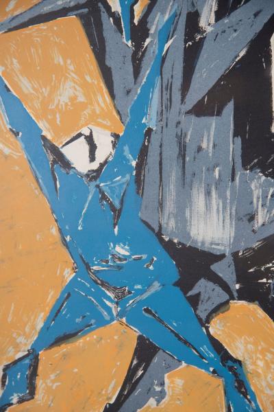Remo Rossi Remo Rossi Clowns Horse Lithograph Signed Numbered 65 150 Swiss Modernist