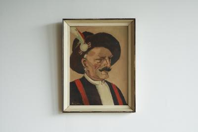 Remy de Pillecyn Remy de Pillecyn Man met hoed Oil on Canvas Belgium 1964