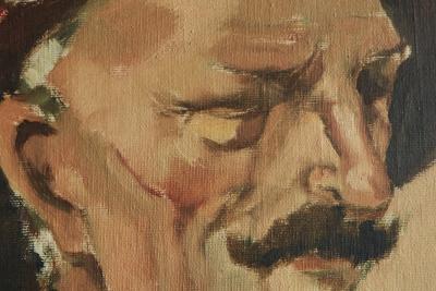 Remy de Pillecyn Remy de Pillecyn Man met hoed Oil on Canvas Belgium 1964