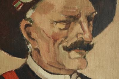 Remy de Pillecyn Remy de Pillecyn Man met hoed Oil on Canvas Belgium 1964