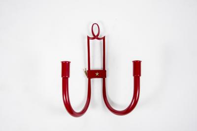 Ren Drouet 1940s Lacquered Metal sconces BY Ren Drouet