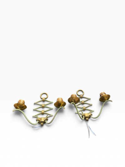 Ren Drouet 1940s bronze sconces by Ren Drouet
