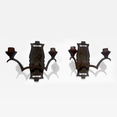 Ren Drouet 1940s bronze sconces in the style of Ren Drouet