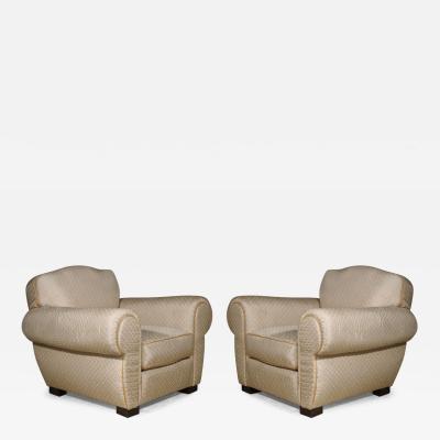 Ren Drouet Drouet for Au Bucheron pair of club chairs