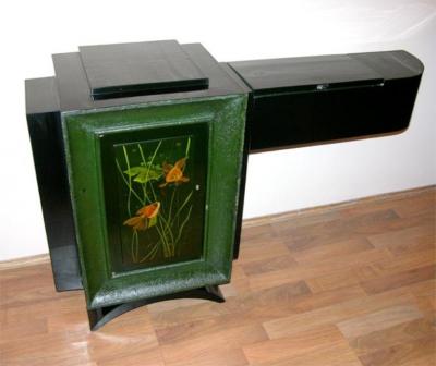 Ren Drouet French Art Deco Low Cabinet by Rene Drouet Gaston Suisse