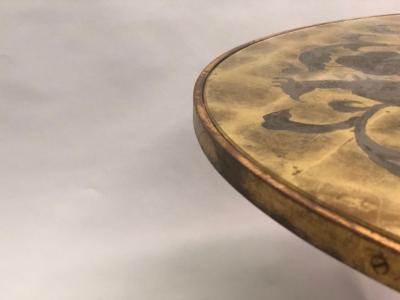 Ren Drouet French Modern Neoclassical Gilt Wrought Iron Coffee Side Table by Rene Drouet