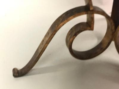 Ren Drouet French Modern Neoclassical Gilt Wrought Iron Coffee Side Table by Rene Drouet
