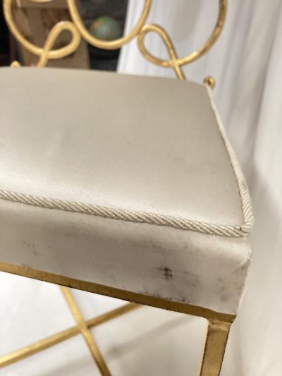 Ren Drouet Pair of 1940s gilt iron chairs by Ren Drouet