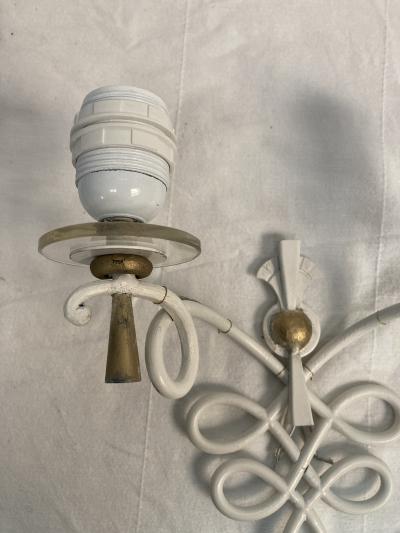 Ren Drouet Pair of 1940s wrought iron sconces by Ren Drouet