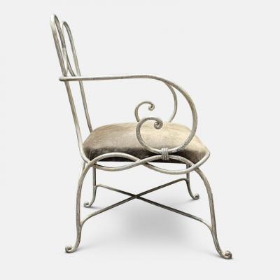 Ren Drouet Ren Drouet Wrought Iron Armchair circa 1940