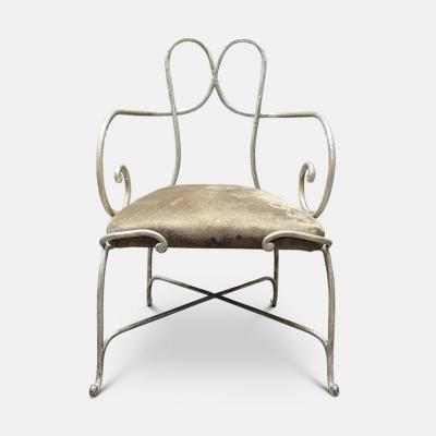 Ren Drouet Ren Drouet Wrought Iron Armchair circa 1940