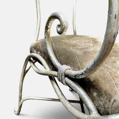 Ren Drouet Ren Drouet Wrought Iron Armchair circa 1940