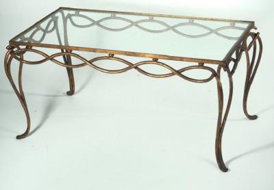 Ren Drouet Rene Drouet Gilt Forged Iron Coffee Table
