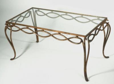 Ren Drouet Rene Drouet Gilt Forged Iron Coffee Table