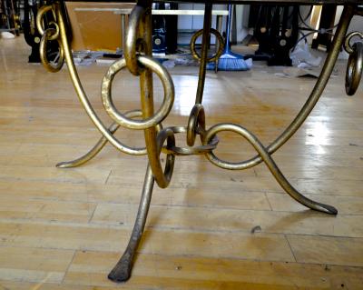 Ren Drouet Rene Drouet Gold Leaf Wrought Iron Coffee Table